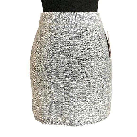 Wild Fable Womens Stretch Light Aqua Blue Sequin Knit Mini Skirt Size XS - Picture 2 of 13